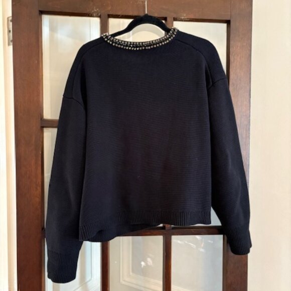 J.Crew New Relaxed Emilie Sweater Lady Jacket in Black with Jewel Trim, Size XXL - Picture 5 of 5